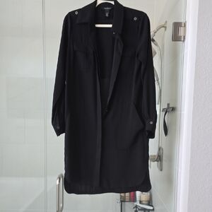 Worthington Black Longline Trench Shirt Jacket